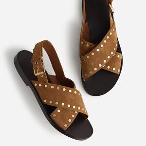 Madewell The Tuley Crossover Sandal in Dried Acorn, Size 8.5